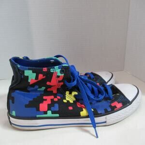 Converse Chuck Taylor All Star Hi Top Shoes Juniors Size 6 Blue GS Gaming Tetris